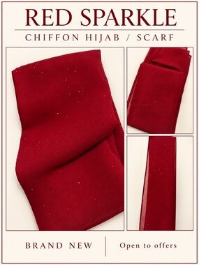 Red Sparkly Chiffon Hijab/Scarf